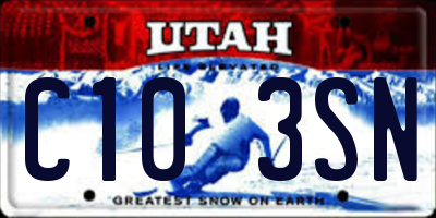 UT license plate C103SN