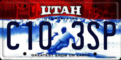 UT license plate C103SP
