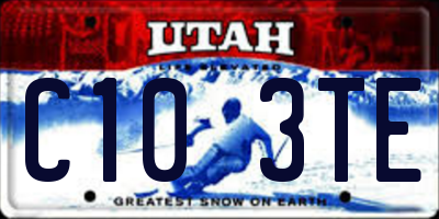 UT license plate C103TE