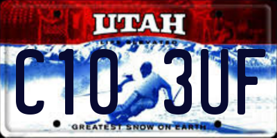 UT license plate C103UF