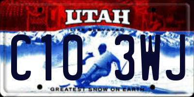UT license plate C103WJ