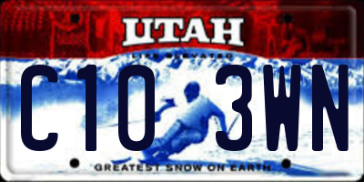 UT license plate C103WN