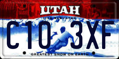 UT license plate C103XF