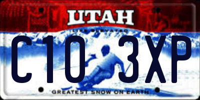 UT license plate C103XP