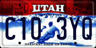 UT license plate C103YQ
