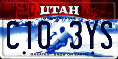 UT license plate C103YS