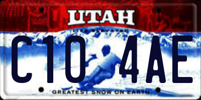 UT license plate C104AE