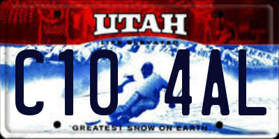 UT license plate C104AL