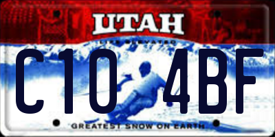 UT license plate C104BF