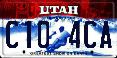 UT license plate C104CA