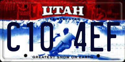UT license plate C104EF