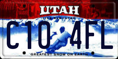 UT license plate C104FL