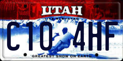 UT license plate C104HF