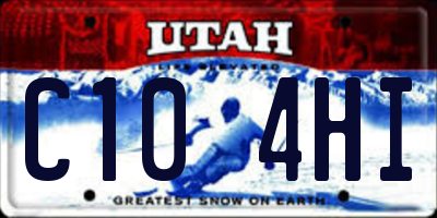 UT license plate C104HI