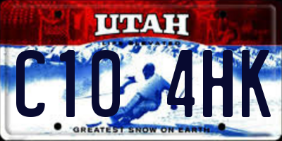 UT license plate C104HK