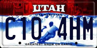 UT license plate C104HM