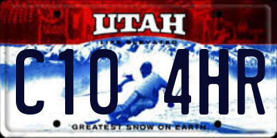 UT license plate C104HR