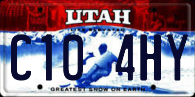 UT license plate C104HY