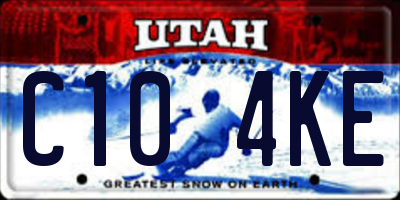 UT license plate C104KE