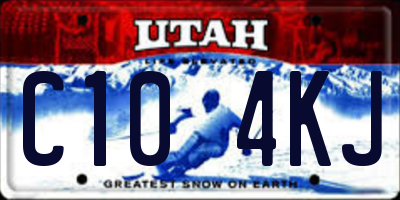 UT license plate C104KJ