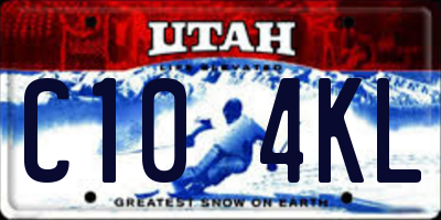 UT license plate C104KL