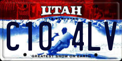 UT license plate C104LV