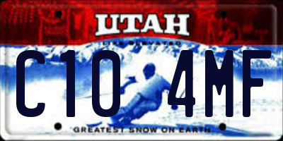 UT license plate C104MF