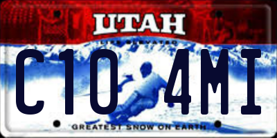 UT license plate C104MI
