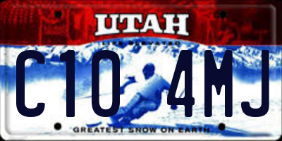 UT license plate C104MJ
