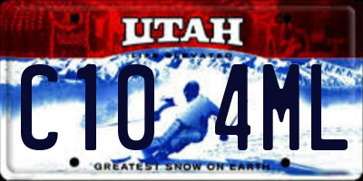 UT license plate C104ML
