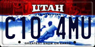UT license plate C104MU