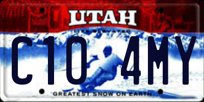 UT license plate C104MY