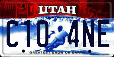 UT license plate C104NE