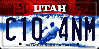 UT license plate C104NM