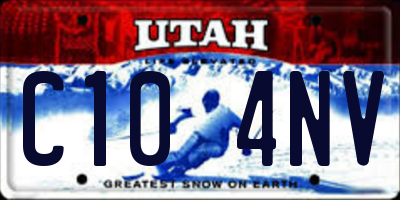 UT license plate C104NV