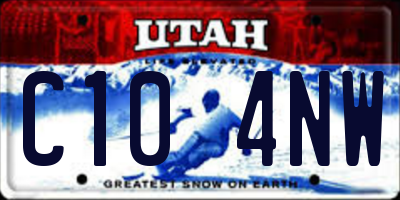 UT license plate C104NW
