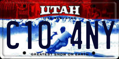 UT license plate C104NY