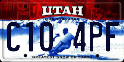 UT license plate C104PF