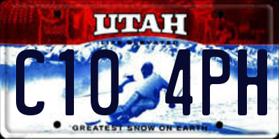 UT license plate C104PH