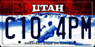 UT license plate C104PM