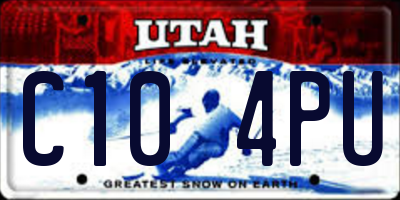 UT license plate C104PU