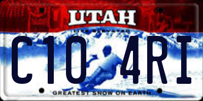 UT license plate C104RI