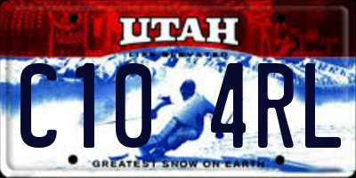 UT license plate C104RL