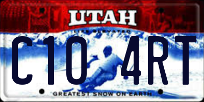 UT license plate C104RT