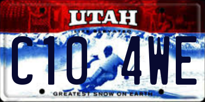 UT license plate C104WE