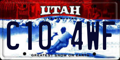 UT license plate C104WF
