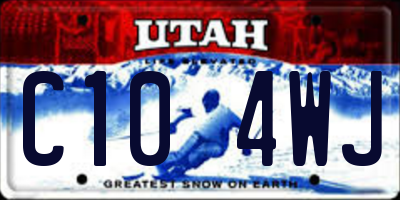 UT license plate C104WJ