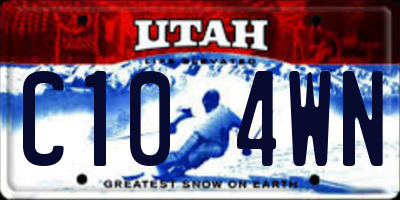 UT license plate C104WN