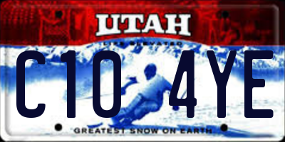 UT license plate C104YE