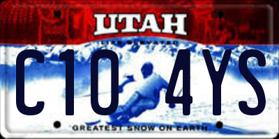 UT license plate C104YS